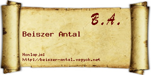 Beiszer Antal névjegykártya